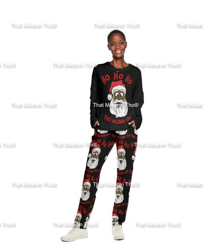 That Melanin Tho® Black Santa Claus Pajamas Fun African American Santa Women's Pajamas